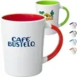 13 oz. Albany Two Tone Latte Custom Ceramic Mugs | https://www.bestnamebadges.com