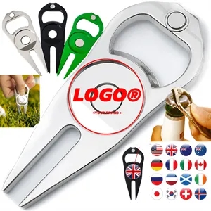 Custom Mutifucntion Golf Divot Tool with bottle opener