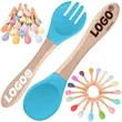 Baby Feeding Spoons With Soft Curved Silicone Tips | https://www.bestnamebadges.com