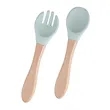 Baby Feeding Spoons With Soft Curved Silicone Tips | https://www.bestnamebadges.com