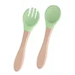 Baby Feeding Spoons With Soft Curved Silicone Tips | https://www.bestnamebadges.com