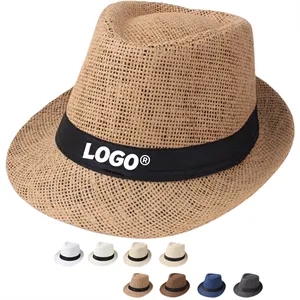 Summer Solid Color Jazz Breathable Shade Straw Hat