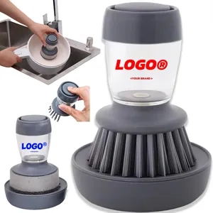 Kitchen Water Sprayed Cleaning Scrub Brush Press Out