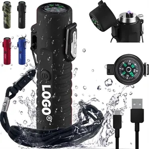 Waterproof Windproof Arc Lighter with Flashlight & Compass