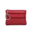 Leather Mini Small Wallet Handheld Coin Zipper Bag Keychain | https://www.bestnamebadges.com