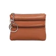 Leather Mini Small Wallet Handheld Coin Zipper Bag Keychain | https://www.bestnamebadges.com