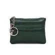 Leather Mini Small Wallet Handheld Coin Zipper Bag Keychain | https://www.bestnamebadges.com