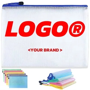 Waterproof Transparent  Mesh Zipper Data Storage Bag