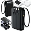 Mini Solar Fast Charging Power Bank With Built In Cable | https://www.bestnamebadges.com