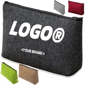 Portable Felt Pencil Bag Stationery Storage Zipper Pouch
