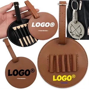 Golf Ball Nail Leather Waist Hanging Tee Storage Case