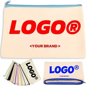 Customizable Blank Canvas Cosmetic Zipper Bag Pencil Case