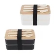 Generic Design Bento Box Bamboo Cover Eco Friendly Material | https://www.bestnamebadges.com