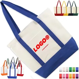 Cotton Tote Bag for Shopping Grocery Travel Zipper