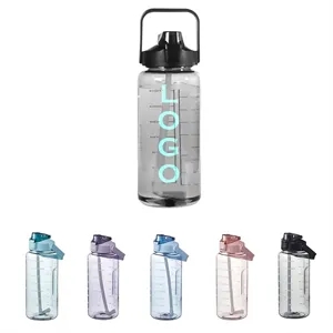 68oz Large Capacity Water Bottles with Straw & Time Marker