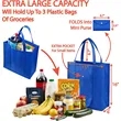 Extra Large Grocery Bags Foldable Into Pouch Durable Heavy | https://www.bestnamebadges.com