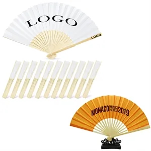 Custom Full-color Folding Bamboo Paper Hand Fan