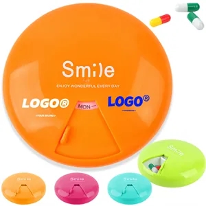 Portable Round Sealed Seven Day Rotating Pill Box