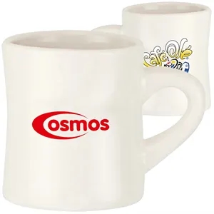 11 oz. Milky White Ceramic Mugs w/ Custom Logo | https://www.bestnamebadges.com