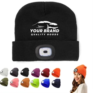 Unisex LED Beanie with Light Hands Free  Headlamp Hats