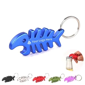 Fish Bone Bottle Opener Keychain