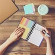 Compact Spiral Notebook With Sticky Notes | https://www.bestnamebadges.com