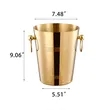 Custom Stainless Steel Ice Bucket with Classic Handles | https://www.bestnamebadges.com