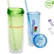 20 oz. BPA free Tall Double Wall Acrylic Tumblers w/ Straw | https://www.bestnamebadges.com