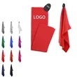 Custom Microfiber Waffle Pattern Magnetic Golf Towel | https://www.bestnamebadges.com