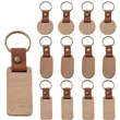 Leather Wood Keychain | https://www.bestnamebadges.com