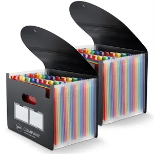 24 Pocket Accordion A4 Letter Size Expanding File Folder | https://www.bestnamebadges.com