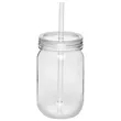 24 oz. Single Wall Plastic Mason Jars With Straw | https://www.bestnamebadges.com