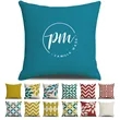 Solid Color Geometric Printed Linen Pillow Cushion Cover | https://www.bestnamebadges.com