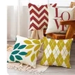 Solid Color Geometric Printed Linen Pillow Cushion Cover | https://www.bestnamebadges.com