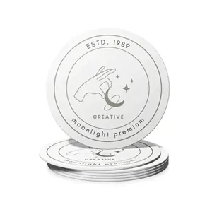 Custom Absorbent Paper Debossed Coaster | https://www.bestnamebadges.com