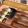 Travel Portable Cutter Lighter Leather Wood Cigar Case | https://www.bestnamebadges.com