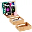 Multifunctional Desktop Organizer Bamboo Charging Station | https://www.bestnamebadges.com