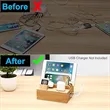 Multifunctional Desktop Organizer Bamboo Charging Station | https://www.bestnamebadges.com