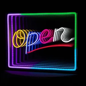 Custom Infinity Mirror Neon Signs | https://www.bestnamebadges.com