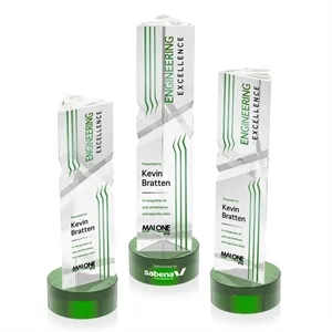 Oakham VividPrint™ Award on Stanrich Base - Green | https://www.bestnamebadges.com