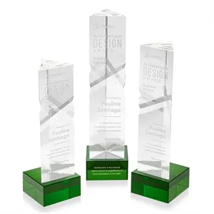 Oakham Award on Hancock Base - Green | https://www.bestnamebadges.com