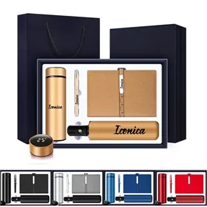 4 PCS Gift Set - Insulated Tumbler, Automatic Umbrella, Note
