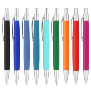 Soft Touch Ballpoint Pen with Flat Grip | https://www.bestnamebadges.com