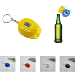 Plastic Helmet Shaped LED Light Bottle Opener Keychain
