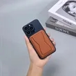 Magnetic Removable Leather Card Wallet With Phone Kickstand | https://www.bestnamebadges.com