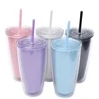 24oz Double-Wall Straw Cup | https://www.bestnamebadges.com