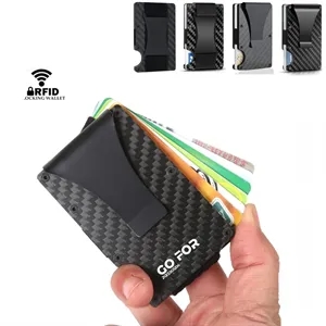 Minimalist arbon Fiber RFID Blocking Aluminum Slim Wallet