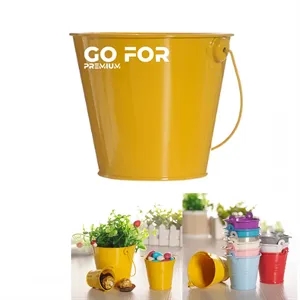 Small Metal Buckets with Handle Multi Colored