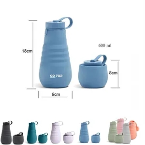 20 oz. Travel Collapsible Reusable Silicone Water Bottles