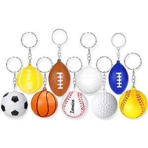 Mini Foam Tennis Baseball Volleyball KeyChains